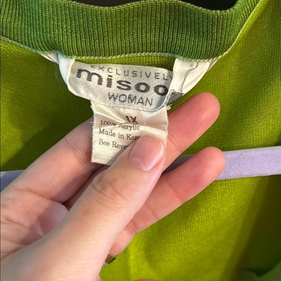 Misook Green and Black Buckle Cardigan - Picture 3 of 7